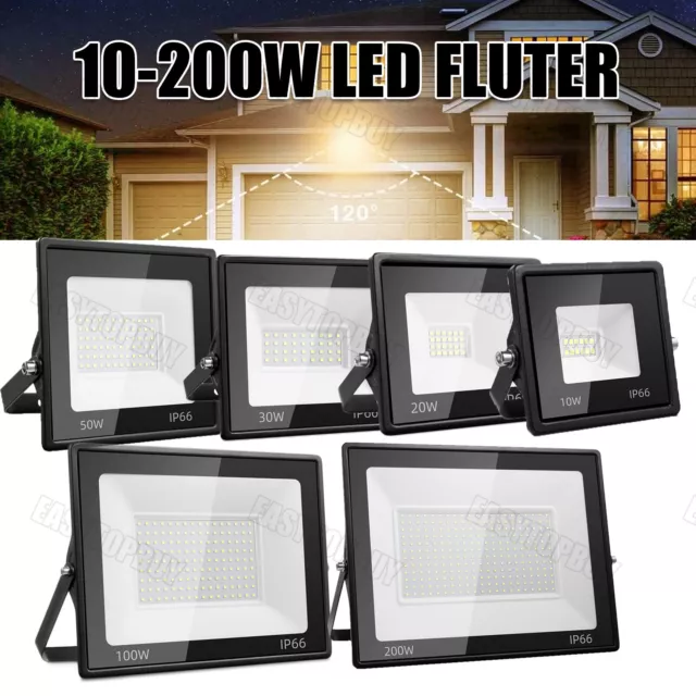 LED Fluter Außen Strahler Scheinwerfer 10W 20W 30W 50W 100W 200Watt Außenleuchte