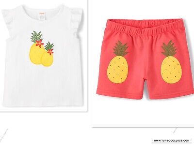 New Gymboree Girls Pineapple Shorts Outfit  Size 6