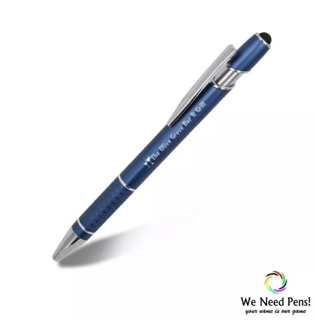 40 x Personalised Laser Engraved Metal Promotional STYLUS Pens Premium Quality