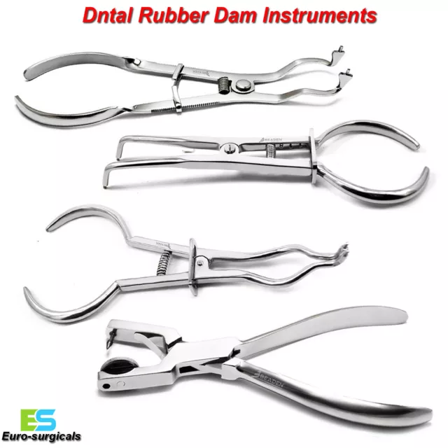 Rubber Dam Endo Ainsworth Punch Stokes Pliers Endodontic Dental Instruments Kit