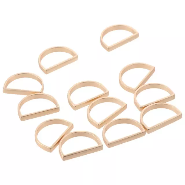 12 Pcs Matte Gold Stainless Steel Napkin Rings  Kitchen