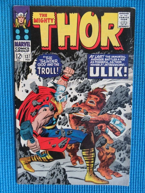 The Mighty Thor # 137 - (Fn/Vf) -Thunder God And Troll-Sif-Ulik-Loki-Odin-Asgard