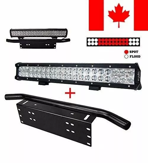 Liteway 20" inch 126W CREE LED Light Bar + 23Inch License Plate Holder Univer...