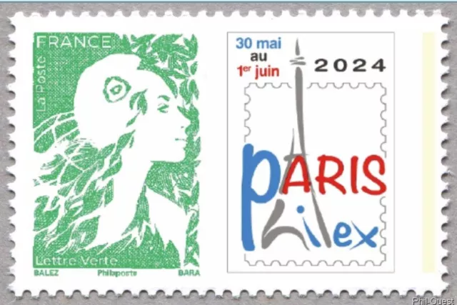 FRANCE Timbre MARIANNE DE L’AVENIR PARIS-PHILEX 2024