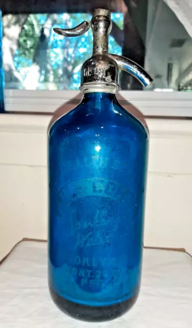 Vintage Dark Blue Abe Cohen Seltzer Bottle (Czech)