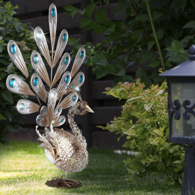KNMY Statuette de jardin solaire en forme de lapin avec lumière LED décoration de pelouse pour terrasse balcon cour pelouse 