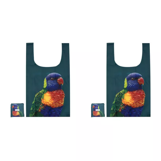 2x Ashdene Plastic 64x36cm Modern Birds Rainbow Lorikeet Shopping Tote/Hand Bag