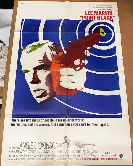 Point Blank! '67 Lee Marvin Rare Original Crime Classic U.s. Os Film Poster!