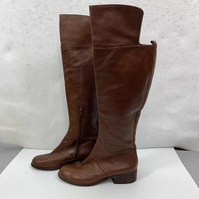 Nine West 14180714 Noriko Riding Boots Women Size 6M Brown Over The Knee Leather