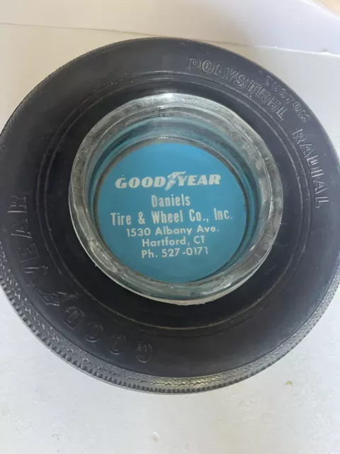 Vintage Good Year Polysteel Radial  Daniels Tire Co Advertising Tire Ashtray D33