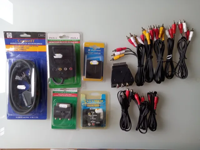 Job Lot of various SCART And Audio Connectors/cables