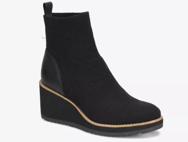 EILEEN FISHER Womens Nubuck Wedge Heel Ankle Boot Chelsea Booties Priced To Sale