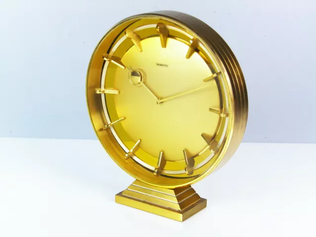 Beautiful Art Deco Bauhaus Brass Desk Clock Kienzle Superia  Germany