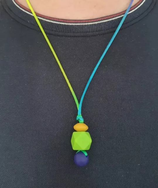 Fabric chewelry necklace bracelet, adhd, Autism, anxiety, sensory chew NEW  clasp | eBay