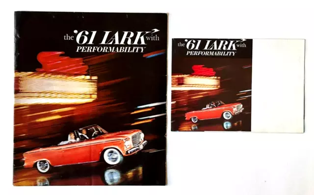 Lot 2 1961 Studebaker Packard Lark Sales Brochures Convertible Hawk Sedan Vtg