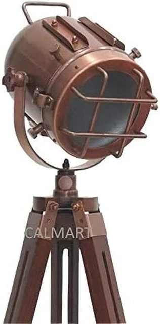 Nauticalmart Vintage Decorative Marine Nautical Search Light Wooden Tripod