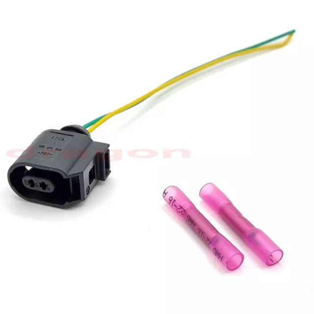 PN 6E0973702 - 2 Pin ABS Sensor Connector Plug Prewired Fits VW Audi Seat Skoda