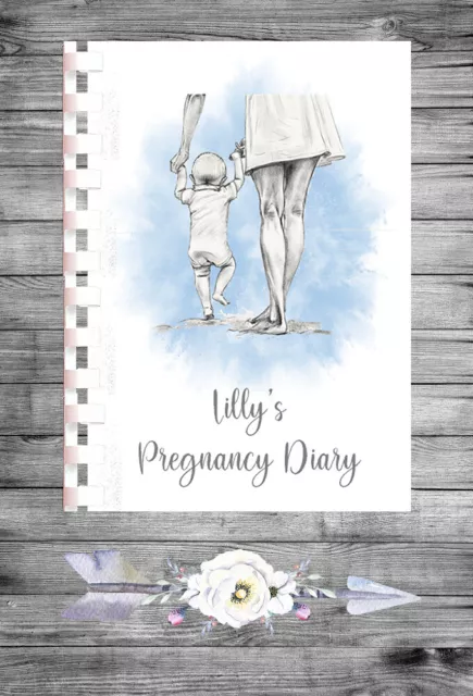 Personalised Pregnancy Notebook Memory Book Journal Diary Baby - 28
