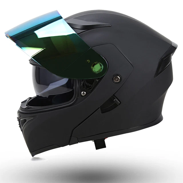DOT FLIP UP Modular Motorcycle Helmet Full Face Dual Sun Visors Men