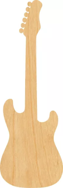 Electric Guitar Laser Cut Out Wood Shape Craft Supply - Woodcraft Cutout