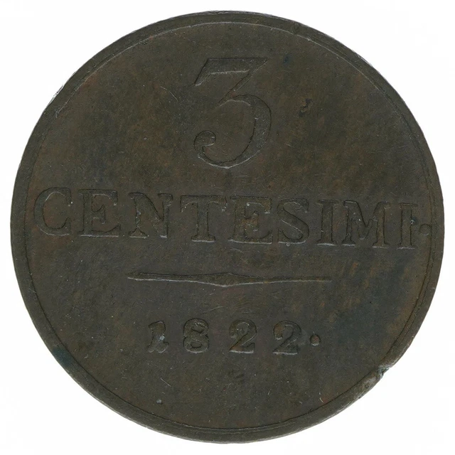 Österreich Lombardei Venetien Kaiser Franz Joseph I. 3 Centesimi 1822 M  A13557