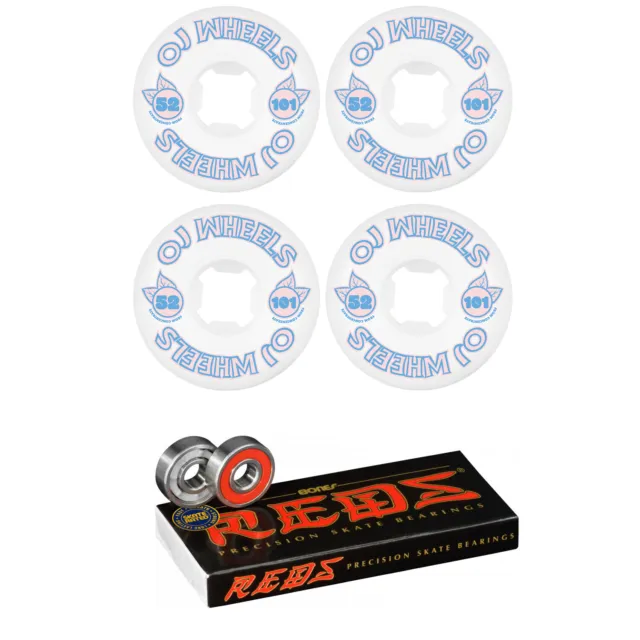 OJ Skateboard Wheels 52mm From Concentrate Hardline 101A + Bones Reds Bearings