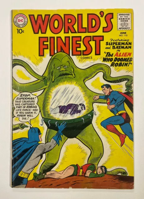 World's Finest Comics #110. June 1960. Dc. Vg. Batman. Superman. Green Arrow!