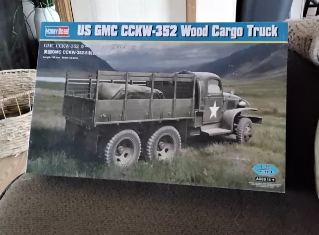 Hobby Boss US GMC CCKW-352 Wood Cargo Truck Model Kit (1/35 Scale)