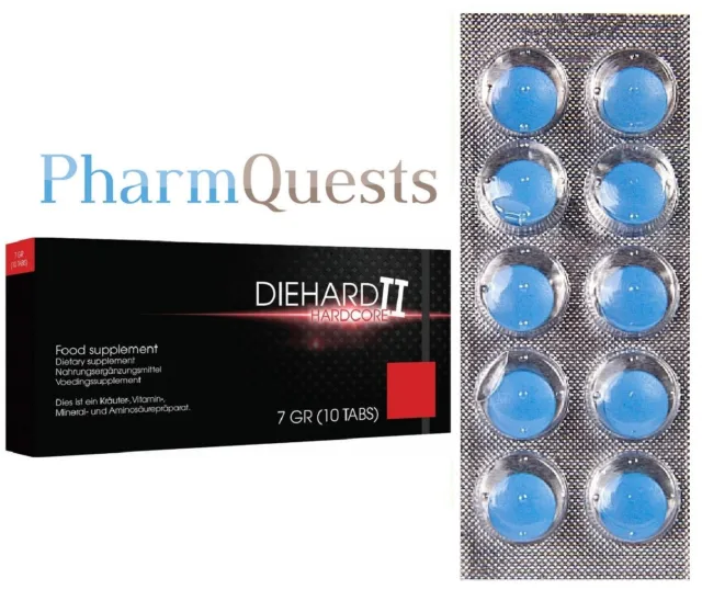 10 x Blaue Pillen Herbal 🔥 DieHard2 für Männer 🔥 Selen L-Arginin Ginseng