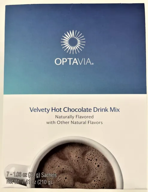 Optavia Velvety Mezcla de Bebida de Chocolate Caliente - 7 Combustibles Nuevo en Caja 03/09/24