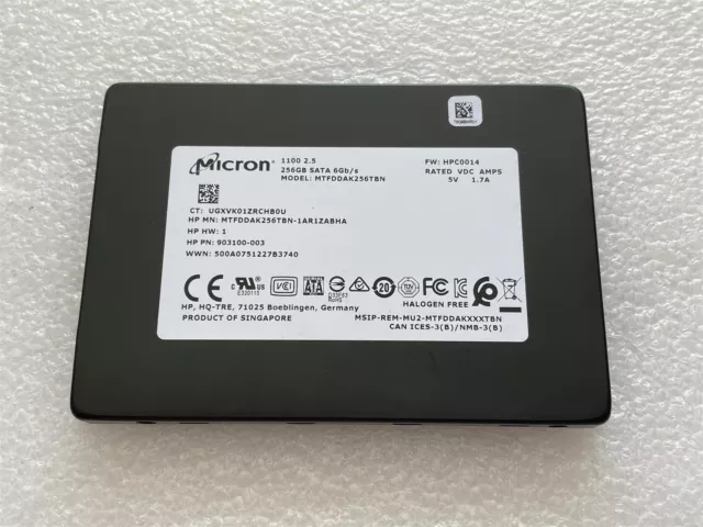 For Hp 816723-001 Micron 1100 2.5 inch MTFDDAK256TBN SSD Solid State Drive NEW