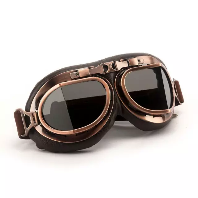 Retro Vintage Aviator Pilot Motorcycle Cruiser Scooter Biker Goggles For Harley