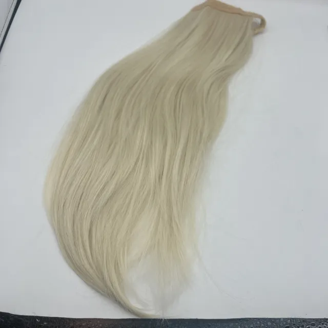 Hair Panel de 8 pulgadas Extensión Cola de Pony Peluquería Sintética Recta Blanco Ceniza