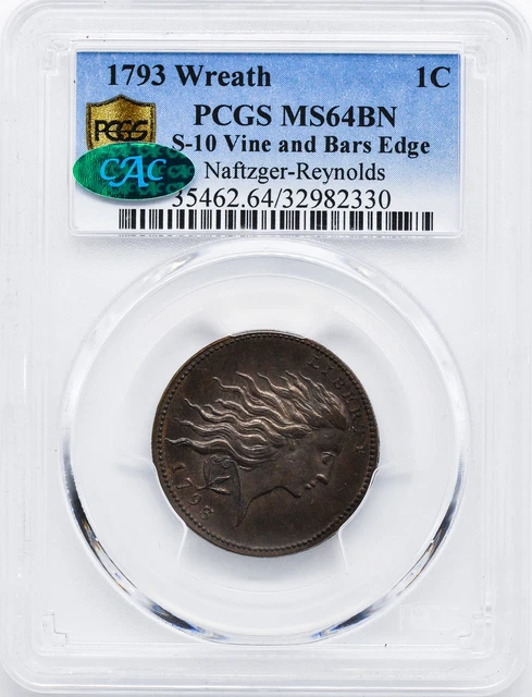 1793 Wreath 1C Pcgs Ms 64 Bn