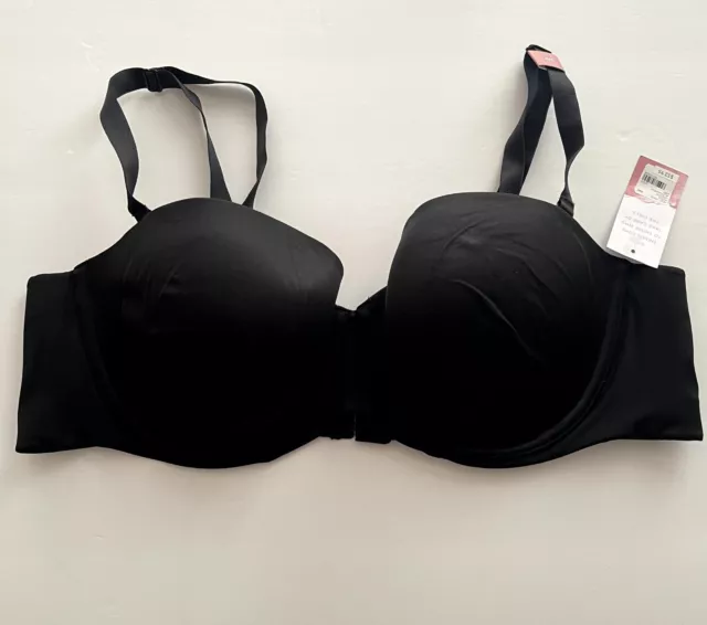 Cacique Multi-Way Strapless Bra  Lightly Lined Black  Bra Underwire 46C NWT