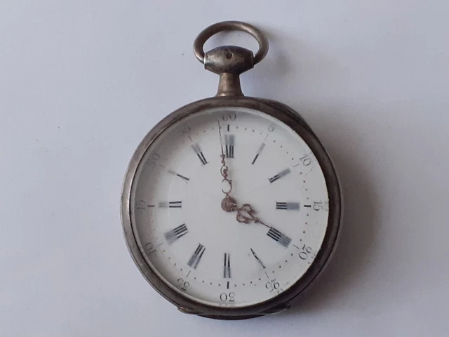 Montre Gousset Ancienne Mécanique Patria En Argent - Montre De Poche Vintage Occasion