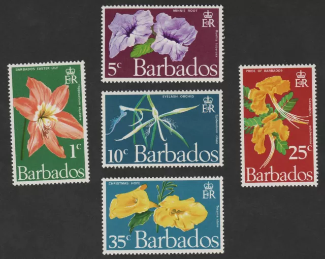 Barbados Stamps 1970. Flowers set of 5 MNH.