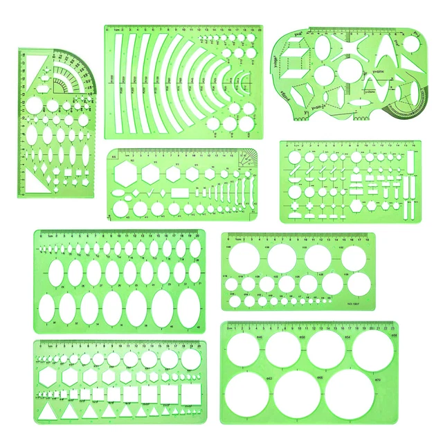 Stencil Cerchi Per Disegno Tecnico NHQ - 2 Pezzi Con 36 Cerchi Da 1 A 36mm | Perfecto Per Ufficio E Scuola - Foto 5