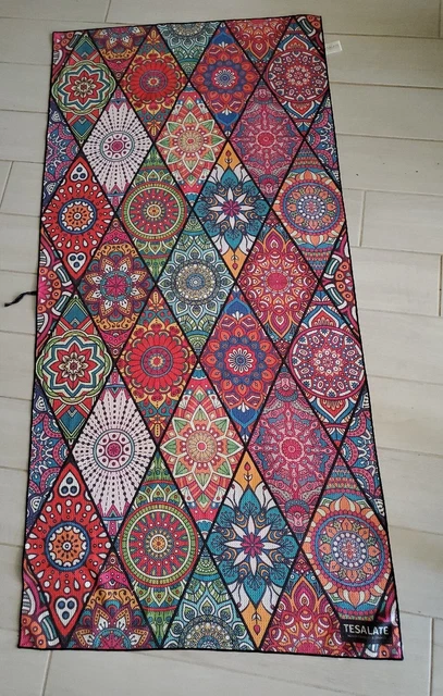 Tesalate Bohemian Multicolor Geometric Sand-Free Beach Towel Compact Absorbent
