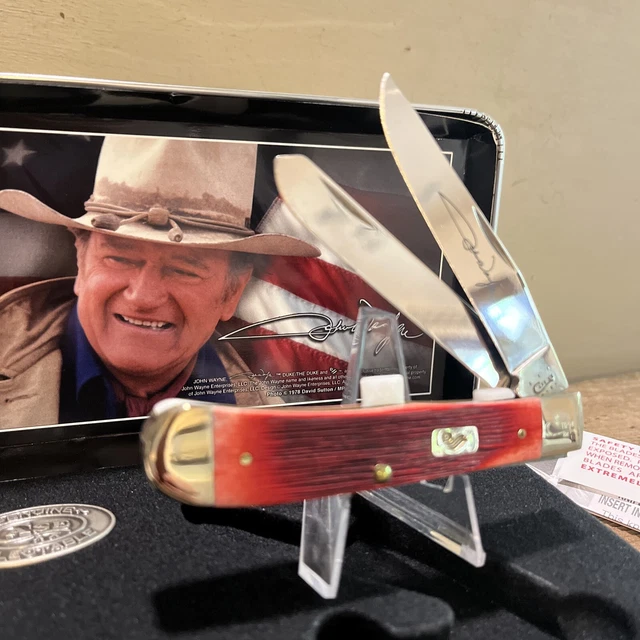 CASE XX TRAPPER John Wayne, Dark Red bone Handles, Red River, D Shield ...
