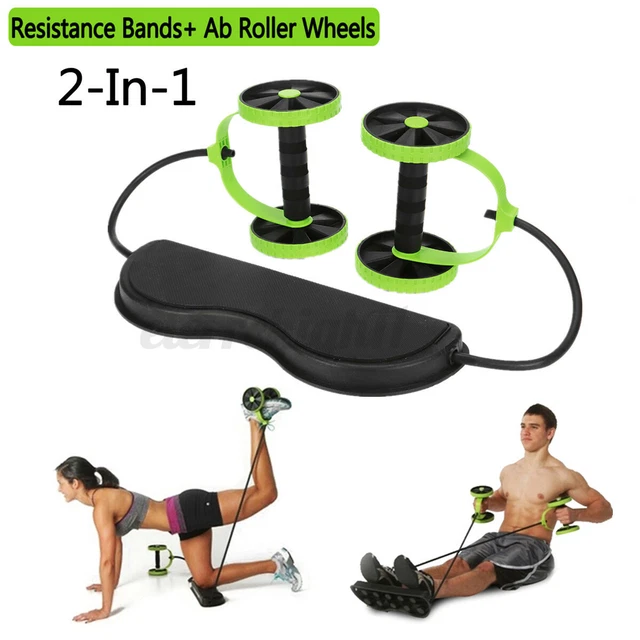 FITNESS EXERCISE KIT Abdominal Wheel Resistance Bands Muscle AB Roller
