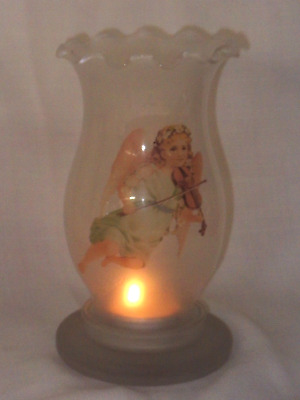 Frosted Glass Fairy Lamp  w/ Angle Playing VIOLIN