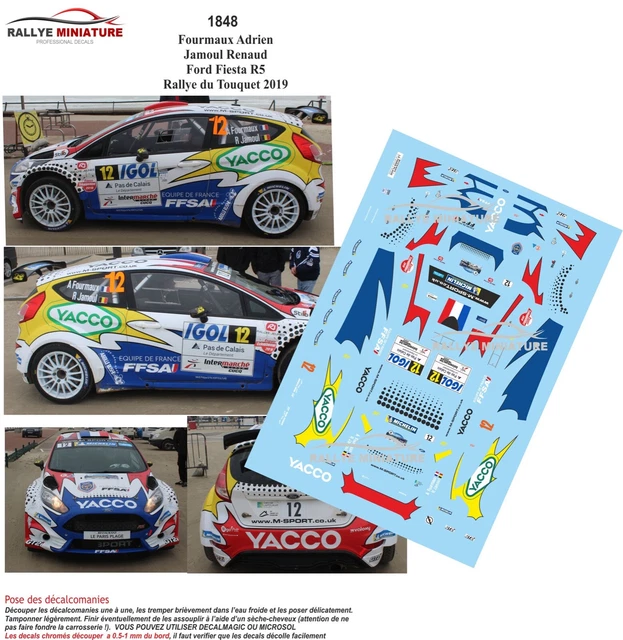 DECALS 1/43 REF 1694 Ford Fiesta Young Rallye Mont Blanc 2018 Rally EUR
