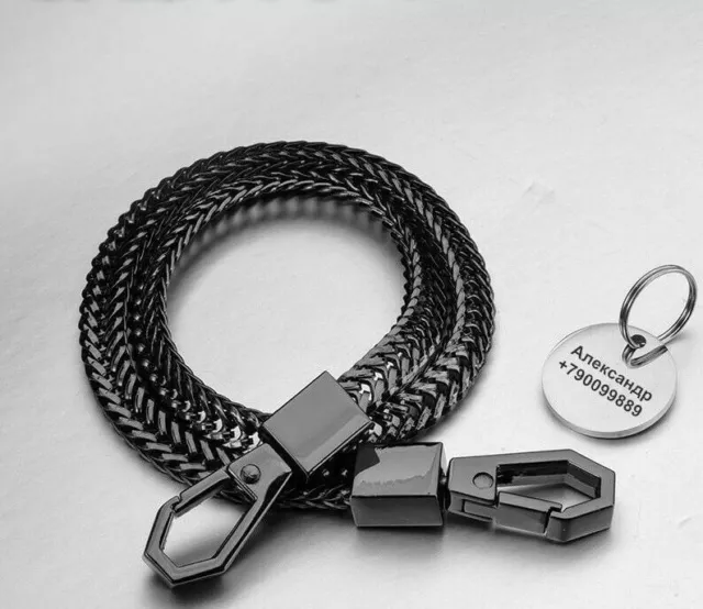 Wallet Belt Chain Rock Punk Trouser Hipster Pants Keychain Black Clip Key Ring 2