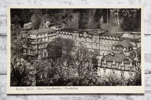 AK Baden-Baden Krankenhaus Landesbad Ansichtskarte Postkarte Architektur Vintage