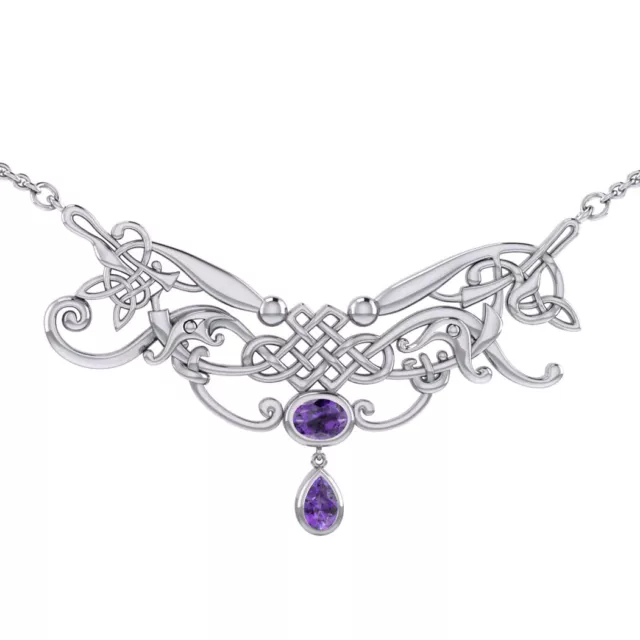Celtic Knot 925 Sterling Silver Necklace Choice Gem Peter Stone Extraordinary