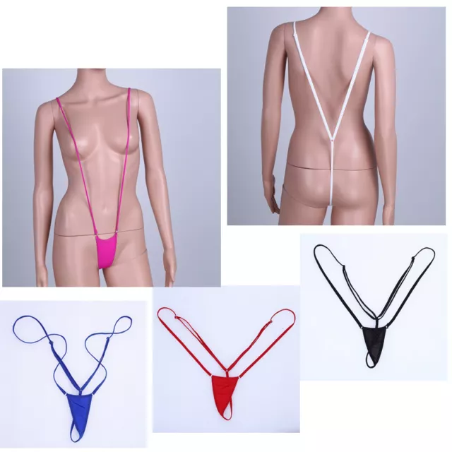 Womens Swimwear Micro Bikini Bra Slingshot Monokini Mini G-string Thong Lingerie