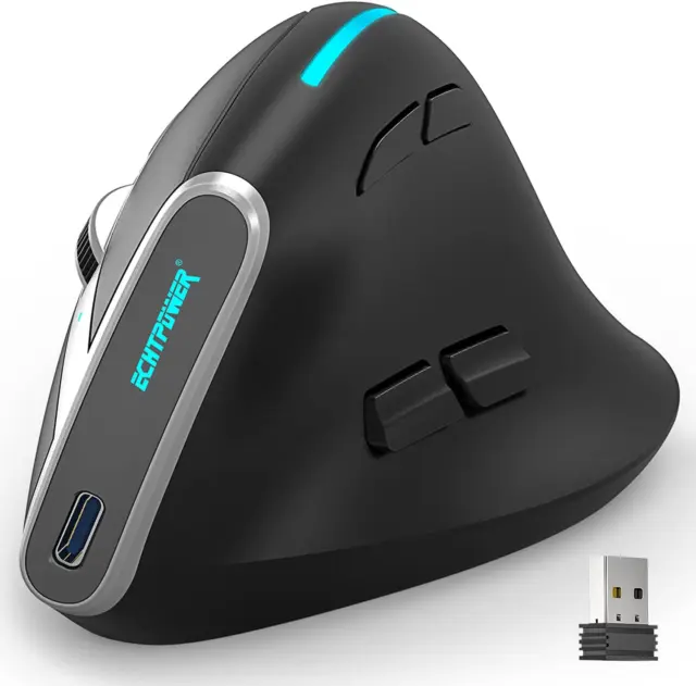 ECHTPOWER MOUSE VERTICALE, Mouse Wireless Bluetooth di 3 Modalità  (Bluetooth 5. EUR 42,80 - PicClick IT