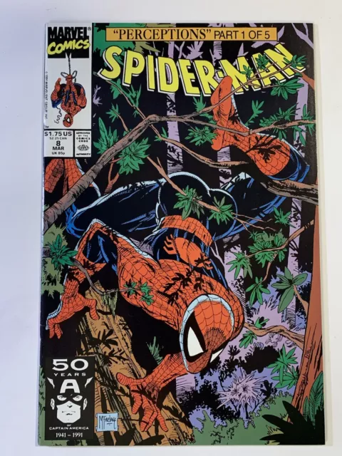 Spider-Man #8 Vol 1 March 1991 Marvel Comic Book McFarlane Cover Perceptions