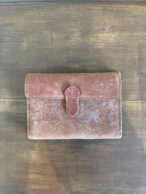 Portefeuille Ancien Cuir Marron - Années 1960 - Original